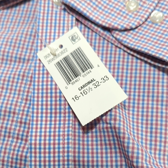 Arrow Red and White Dress Shirt Classic Style - Picture 4 of 12